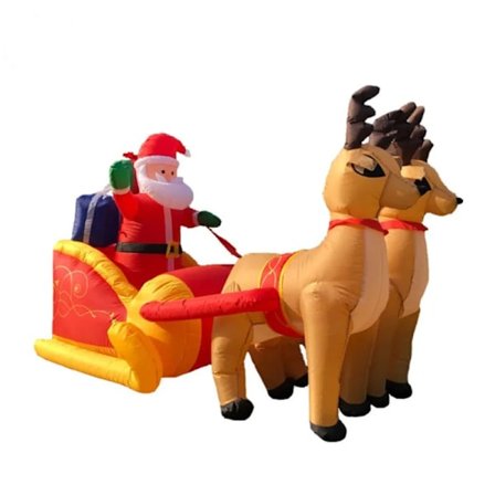 Jul Gummi Julemand Rensdyr Slæde Udendørs Dekor LED Lys Søtte Sjove Have Have Legetøj