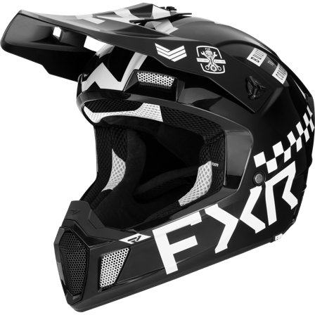 Crosshelm FXR Clutch Gladiator Schwarz/Weiß XL