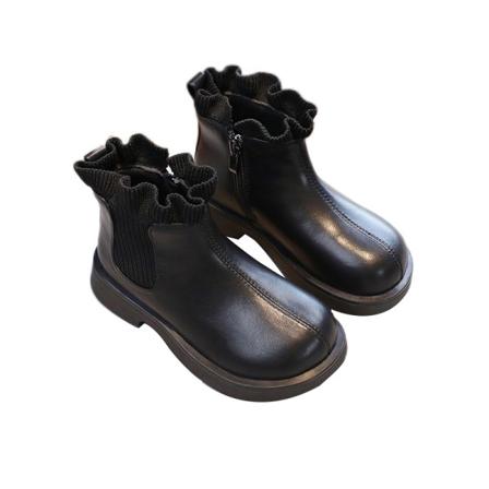 Barn Sida Dragkedja Stickad Ankel Boot Vattentät Chelsea Boots