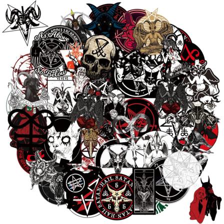Satans klistremerker 100-pakning, djevelklistremerker for vannflaske bærbar skrapelaging skateboard bagasje gitar