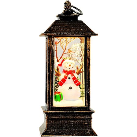 Juletræslampe med lys Festlig bordlanterne Snemandindretning til hjemmet Julefrokost Indendørs skrivebordsdekoration