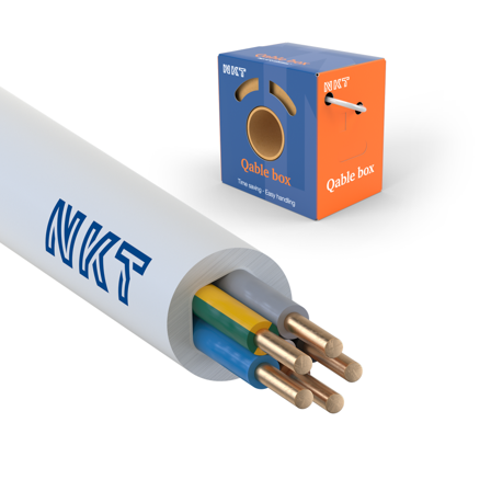 NKT EXQ XTRA Installasjonskabel 5G 1,5 mm², 300/500 V 50 m, kartong, Stikkontakter & kabler