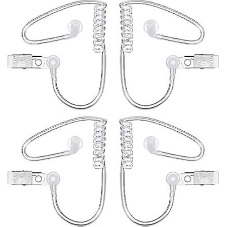 4 Pakk Spy Ørepropp Leke Sikkerhetshodetelefon Ørepropp Agent Spy Ørepropp Kostyme Rekvisitt Snap On Replac