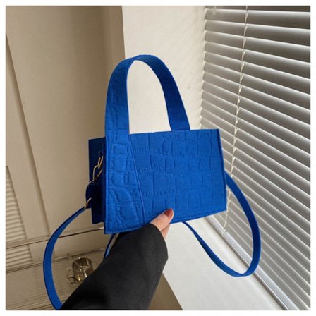 Messenger Shoulder Shopping Bag Enfärgad Filt Handväska för kvinnor