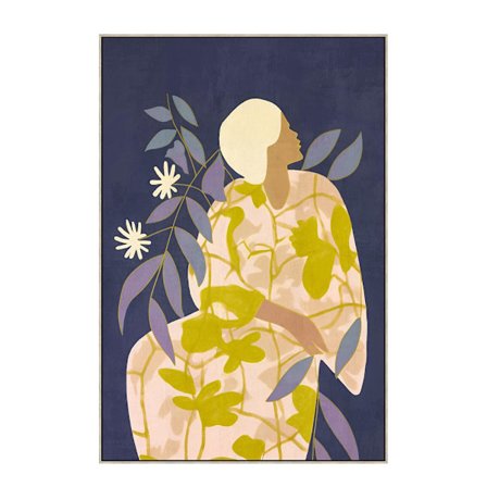 Kukkaisnainen, canvas-taulu, 60x90cm, monivärinen