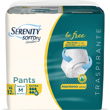 Serenity Soft Dry Sensitive Pants Extra Taglia M 12 Pezzi