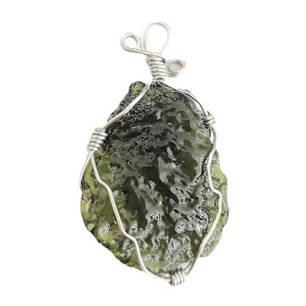 Lanhu Uregelmessig Energimoldavitt Hengesmykke For Kvinner