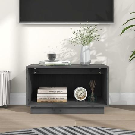 Vidaxl Tv-bänk Grå 60x35x35 Cm Massiv Furu Grå