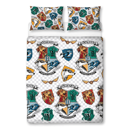 Harry Potter Reversible Grid Cover Set Single Multicolour