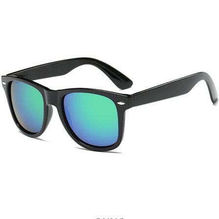 Sorte solbriller Grønt speilglass svart