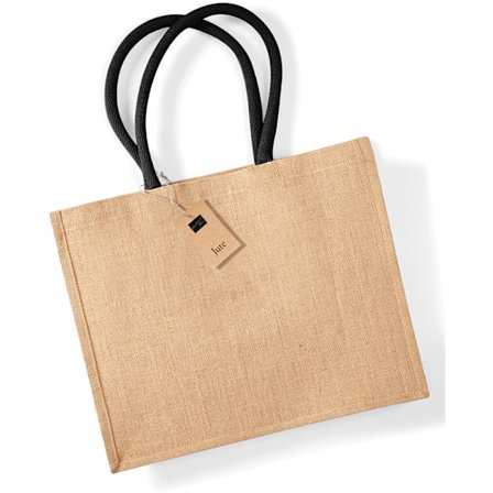 Westford Mill Classic Jute Shopper Bag (21 liter) One Size Nat