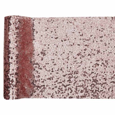 Duk (löpare) paljetter roséguld, 19x300 cm