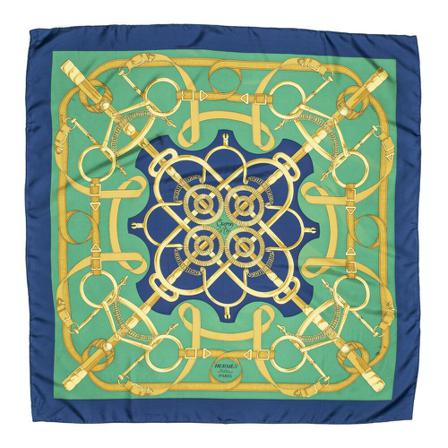 Hermès Vintage, Pre-owned Scarf Groen, Dames, Maat:ONE Size
