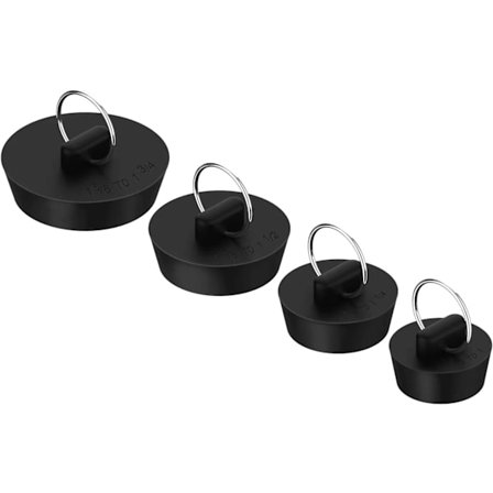 4-pak Badekarprop, Gummi Vask & Poolprop med Hængering, Universal Vandprop til Køkken Badeværelse Vaskerum