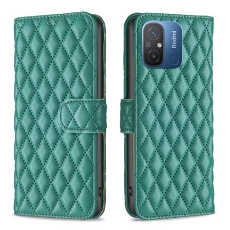 SKALO Xiaomi Redmi 12C 4G BINFEN COLOR Quiltat Plånbok - Grön Grön