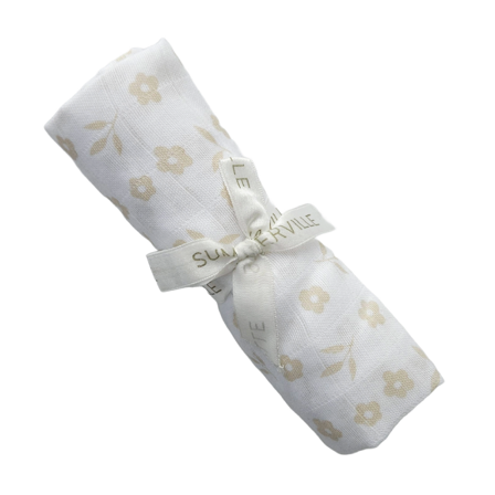 Summerville Organic Babyteppe i musselin, Beige/hvit, 1 stk