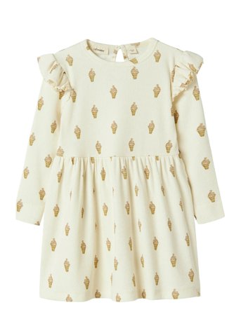 Lil'Atelier Nmfgavo Enk Ls Dress Lil - Beige - 104