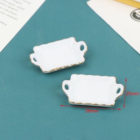 1 Stk 1/12 Dukkehus Miniatyr Keramisk Skuff Tallerken Tallerkener Kjøkken