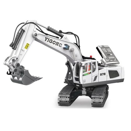 1:20 Fjernkontroll Gravemaskin Dumper Lastebil Bulldoser 2.4Ghz RC Leketøylastebiler for Barn Hvit