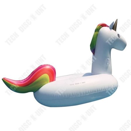 Flytande Unicorn-rad - TD - Ekologisk PVC - 275x140x120CM - Vit