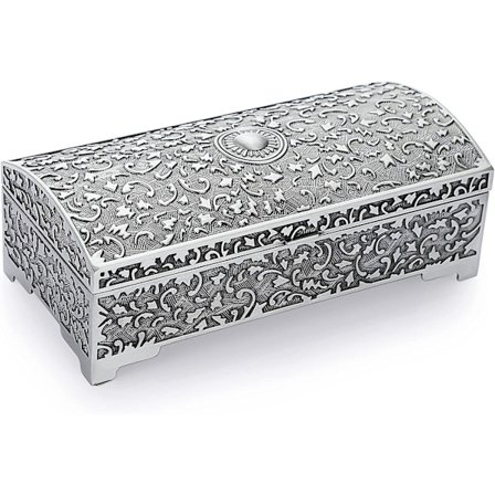 Vintage smykkeskrin i metall Liten smykkeskrin