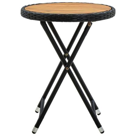 Vidaxl Tebord Svart 60 Cm Konstrotting Och Massivt Akaciaträ Svart