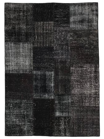 Patchwork Vloerkleed Handgeknoopt 170X240 Zwart/Donkergrijs Turkije