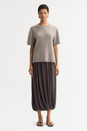 Soft Goat - Oversized t-shirt - Women cashmere sweater - L - Greige