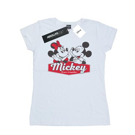 Disney Dam/Kvinnor Mickie Och Minnie 90 År Bomull T-shirt White S