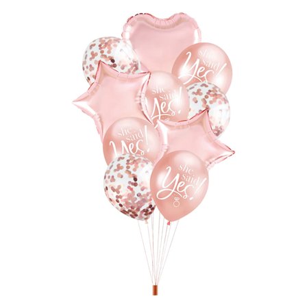 Ballongsett "She Said Yes" Roségull