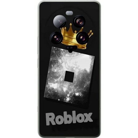 Kompatibelt Mobildeksel til Xiaomi Xiaomi 13 Ultra Minimalistisk svart og sølvfarget Roblox-symbol med gylden krone og luksuriøs gamer-estetikk på