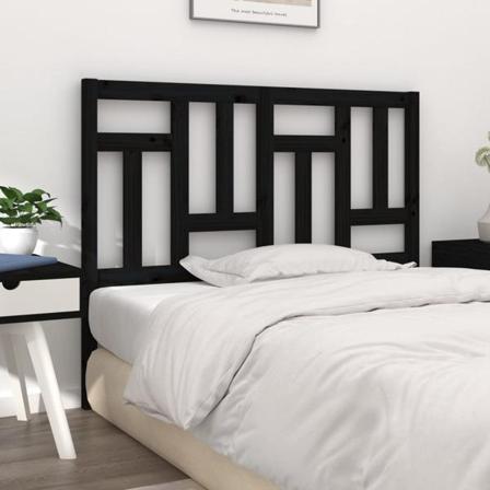 Vidaxl Sänggavel Svart 185,5x4x100 Cm Massiv Furu Svart