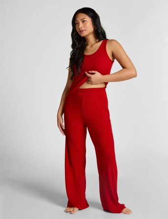 Hunkemöller Brushed Jersey Trousers - Red - M