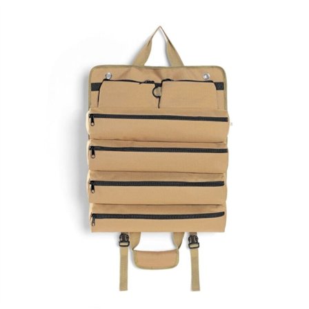 Multifunksjonell sammenrullbar verktøypose for camping, oppbevaring av utendørs plugger, sammenleggbar oppbevaringspose