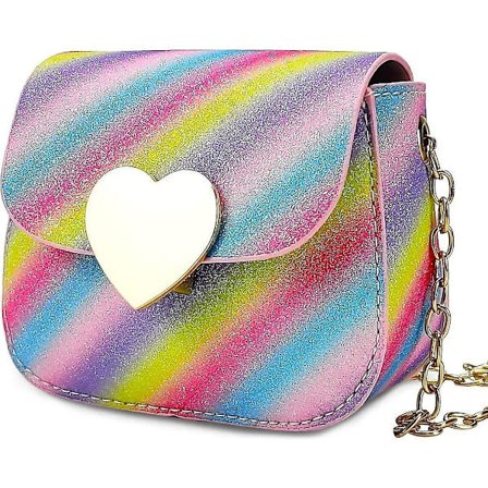 Lille Pige Mini Tegnebog Skinnende Hjerteformet Lås Messenger Taske Børnetegnebog Fødselsdag