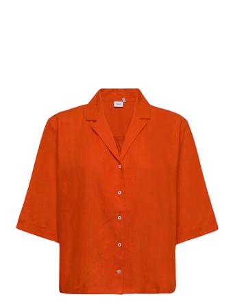 Nuzida Shirt Kortermet Skjorte Oransje Nümph*Betinget Tilbud