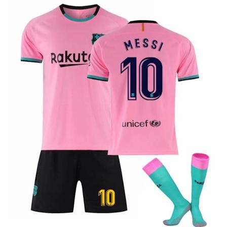 Barcelona trøye 20-21 hjemme og borte nr. 10 Messi spilledrakt rosa 28 150-160cm rosa pink 1 1 pink pink 28 150-160cm