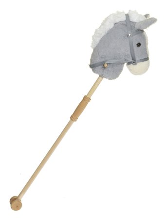 Teddykompaniet | Hobby Horse, Grey, Detachable, 100Cm | 100 CM