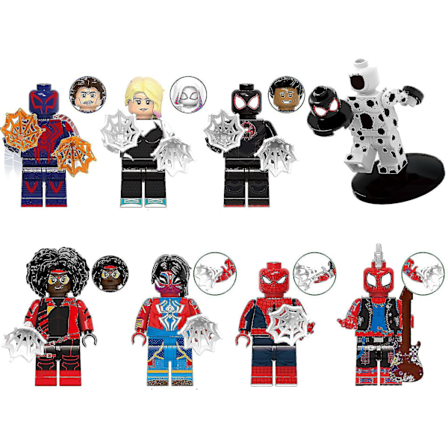 8 st/set Marvel Spiderman Miles Gwen Series Action Minifigur Byggklossar Leksaker Present till Barn