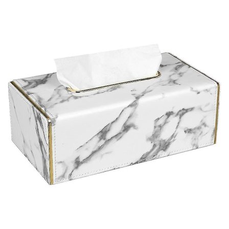 Serviettholder i marmor PU-lær med gullkant