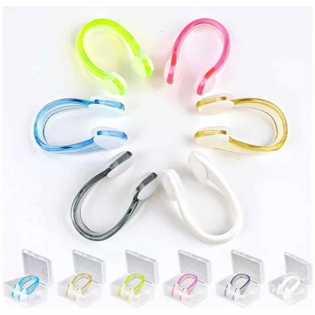 Uimalasien nenäpidike, 6 kpl silikoninen nenäpidike uimalaseille säilytyslaatikolla lapsille aikuisille aloittelijoille