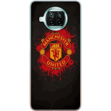 Yhteensopiva Puhelinkuori Xiaomi Xiaomi Mi 10T Lite 5G Manchester United logo punaisella ja keltaisella värillä, raikas urheilullinen tausta