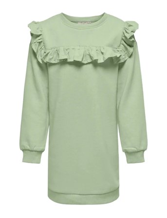 Kogofelia L/S Frill Dress Bo Swt Green Kids Only