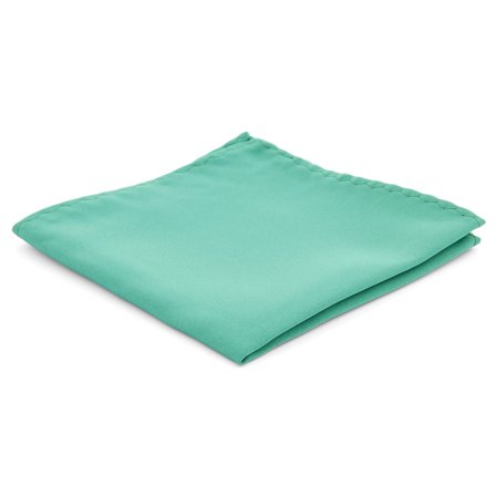 Turkusowa prosta poszetka dla mężczyzn - Jednokolorowe poszetki