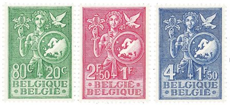 Belgien 1953 - OBP 927-29 - Ubrugt