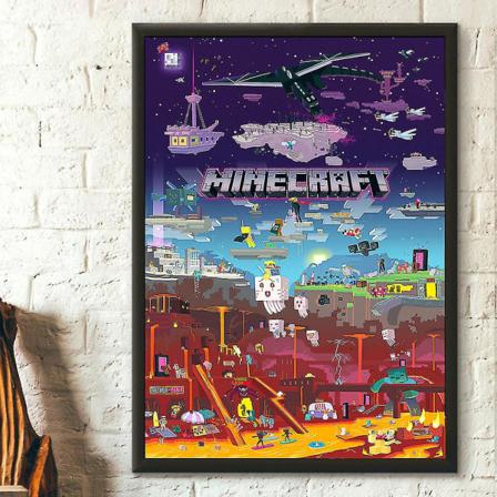 Minecraft Spel Perifer Affisch Dekoration Dekorativ Gobeläng 50x75cm 20*38inches