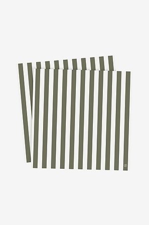 Jotex - Randig Grön/vit Servett - Köp Dekoration hos Jotex