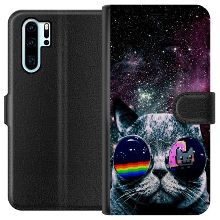 Huawei P30 Pro Lompakkokotelo Avaruus kissa