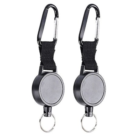 Utdragbar nyckelring - Nyckelhållare med kraftig karbinhake, nyckelband, ID-kortshållare (4-pack)