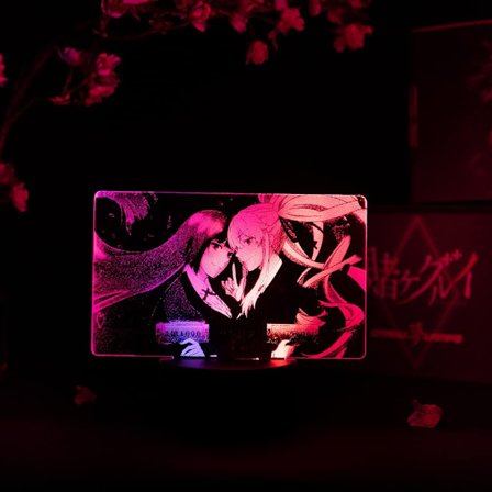Yumeko x Mary Otaku Lampe – Kakegurui – Anime Lampe Figur Nattlys, 16 Farger RGB LED – Fjernkontroll